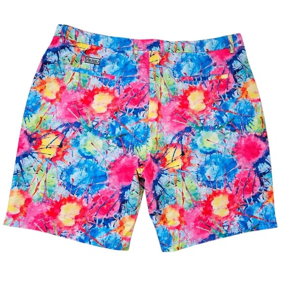 HRESKI Golf Shorts Mens 44 Colorful Splatter Loud Print Tech Performance Flex - Picture 2 of 14